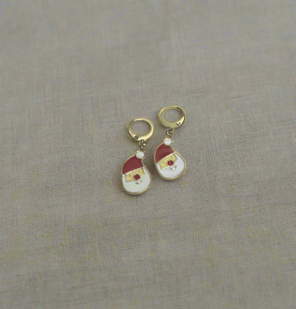 18K gold Santa huggies