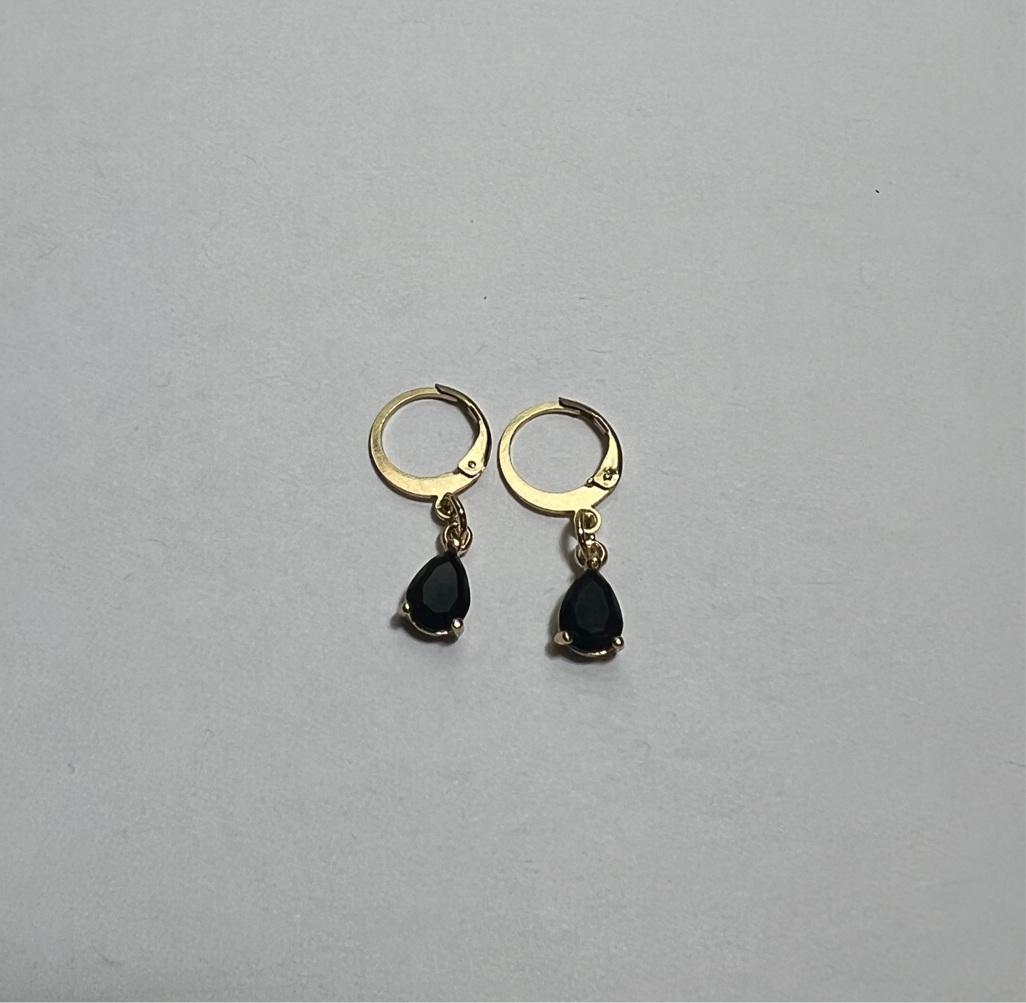 18K gold plated black tear drops