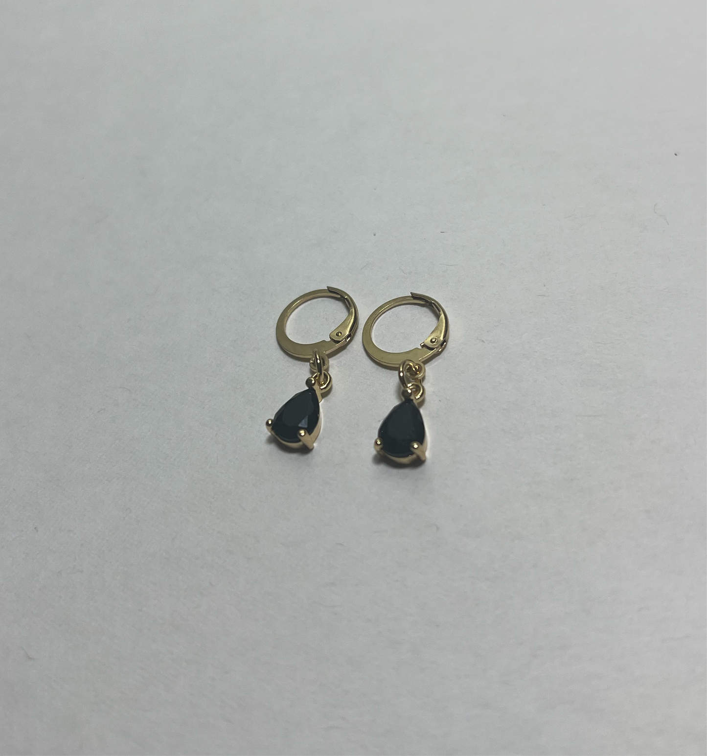 18K gold plated black tear drops