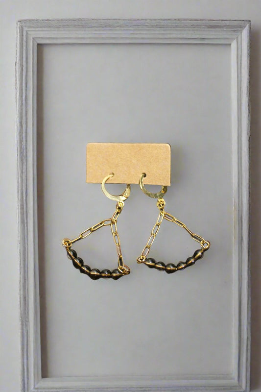 Smoky Quartz / Chain Earrings