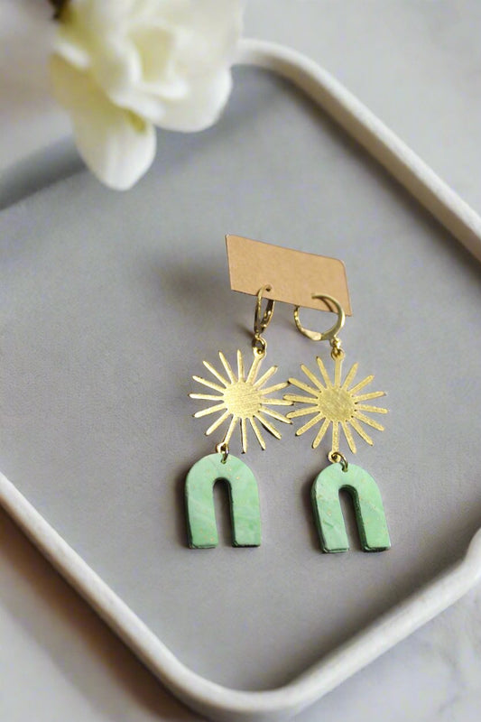 Polymer Clay Earrings / Sun / Arch